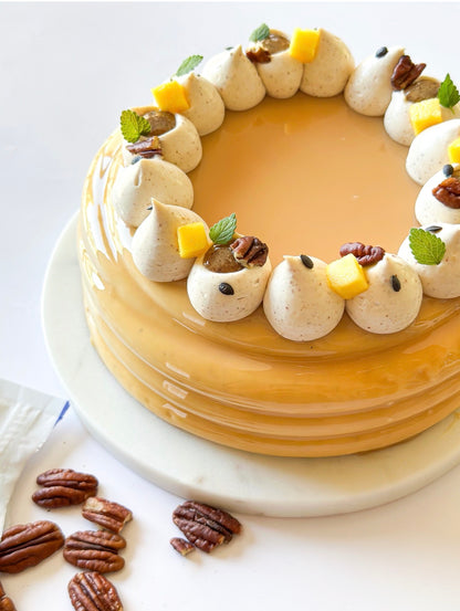 Entremets pécan mangue passion