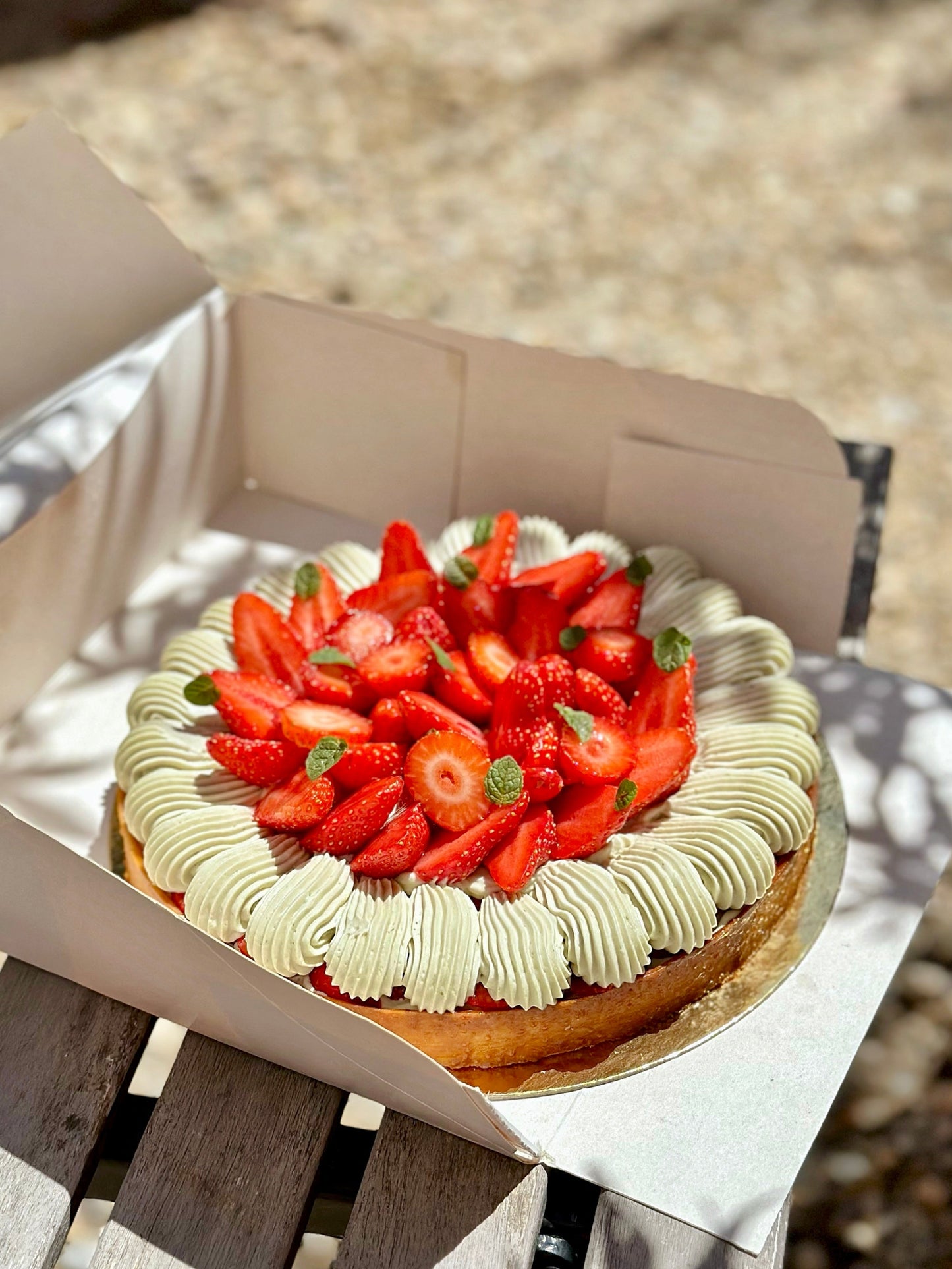 Tarte fraises & menthe
