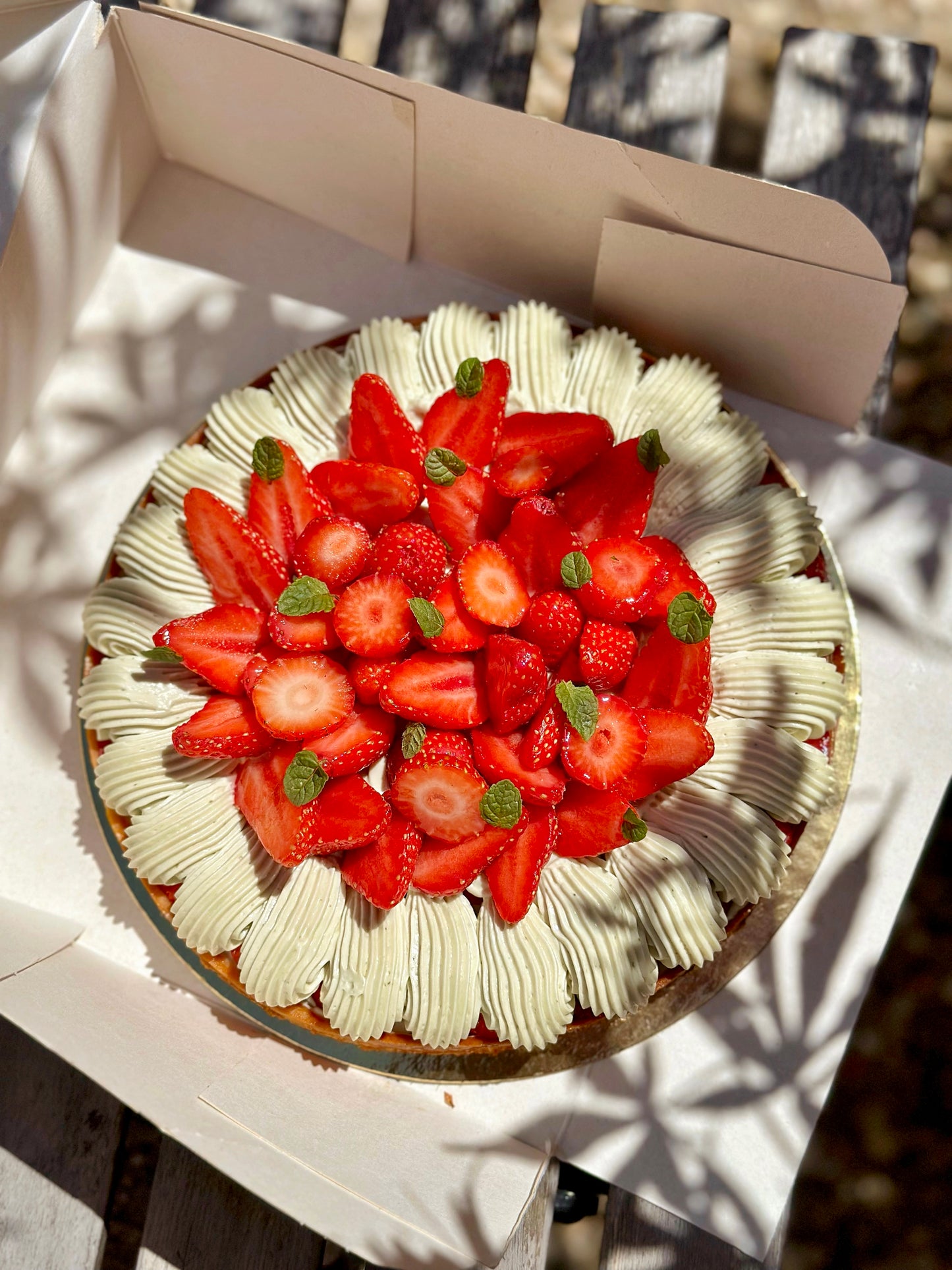 Tarte fraises & menthe