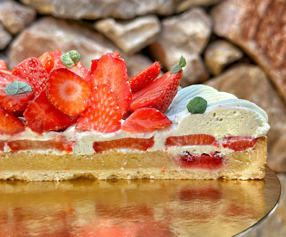 Tarte fraises & menthe