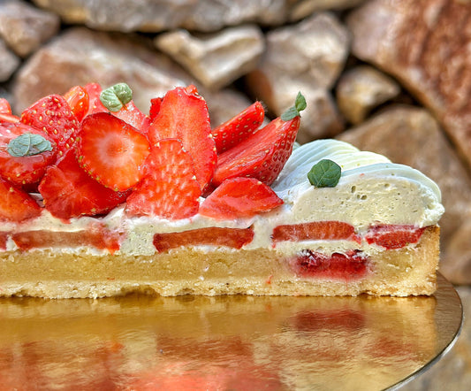 Tarte fraises & menthe